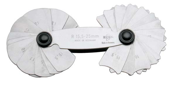 Radienlehre, konkav- und konvex, 1,0-7mm, ELORA-8421