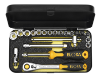 Steckschlüssel-Satz 1/4", 20-teilig 3/16-1/2 AF und IN-1/8-5/16 AF, ELORA-1400-IAU