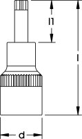 Schraubendreher-Einsatz 1/2", TORX® mit Bohrung,...
