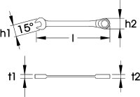 Maulschlüssel mit Ringratsche, ELORA 204A-1/2"