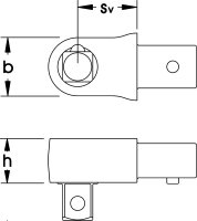 Einsteck-Vierkant, feststehend 1/4", 9x12 mm, ELORA-2074-1
