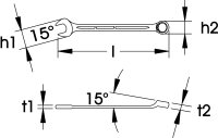 Ringmaulschlüssel DIN 3113, Form B, ELORA-205-70 mm