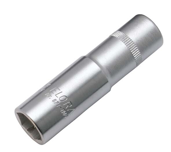 Zündkerzen-Steckschlüssel-Einsatz 3/8", extra tief mit Magnet, ELORA-871TMG-18 mm