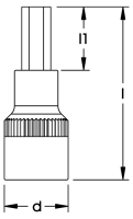 Schraubendreher-Einsatz 1/2" lang, Innen-Sechskant, ELORA-3210-INL 17x100