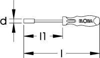 Sechskant-Steckschlüssel, lang, ELORA-216A-3/8"
