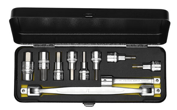 Doppelgelenk-Steckschlüssel-Satz 1/2", Innen-Sechskant, 13-teilig 4-17 mm, ELORA-124-IN