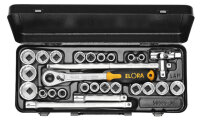 Steckschlüssel-Satz 1/2", Sechskant, 27-teilig mm+AF, ELORA-771-OKLAMU