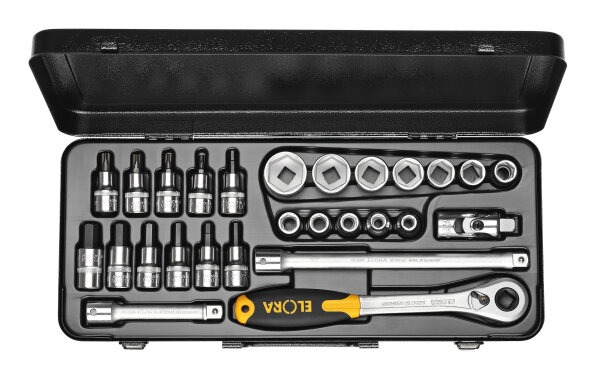 Steckschlüssel-Satz 1/2", 6-kant+in+TORX®, 30-teilig 10-50 mm, ELORA-771-LMITXU