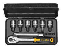 Steckschlüssel-Satz 3/8", Innensechskant, 8-teilig 1/8"-5/16"AF, ELORA-870-INAU