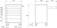 Werkzeugwagen Super-Caddy, leer, ELORA-1220-L7