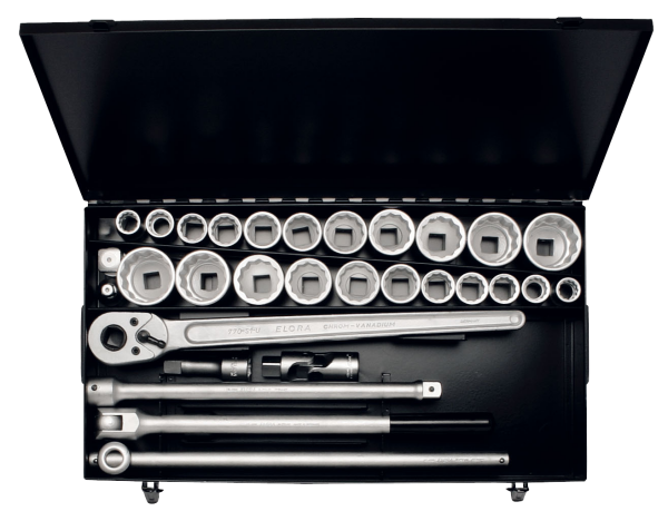 Steckschlüssel-Satz 3/4", zwölfkant, 32-teilig mm+af, ELORA-770-S22 MAZ