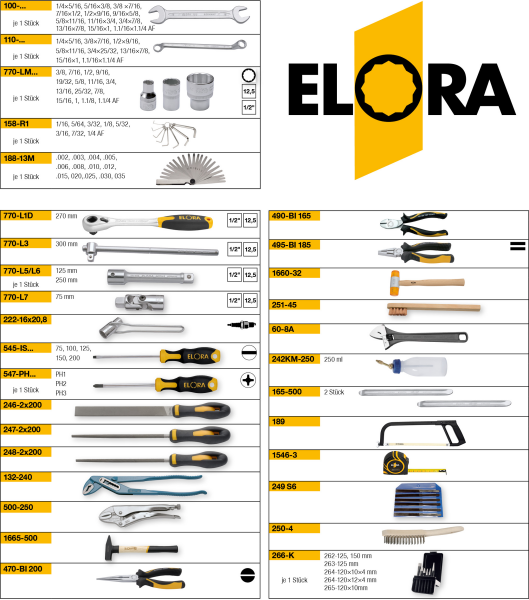 Werkzeugsortiment 88-teilig, ELORA-WS-2A
