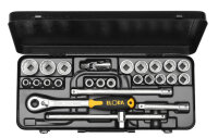 Steckschlüssel-Satz 1/2", Zwölfkant, 23-teilig 3/8"-1.1/4" AF, ELORA-770-OK LAK