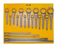 Metalltafel für Zugringschlüssel-Sätze, 16+17-teilig, ELORA-85L