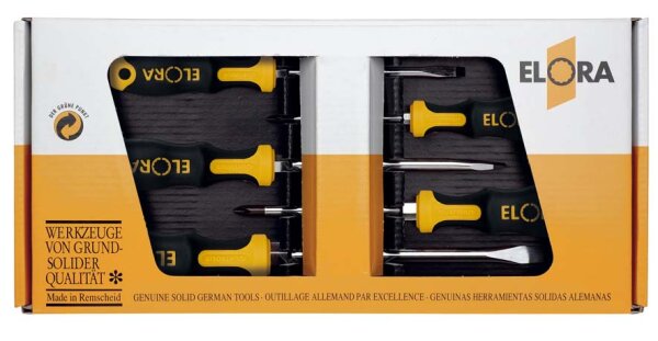 Schraubendreher-Satz, Schlitz und Kreuzschlitz, 5-teilig, ELORA-582 S5-K-2