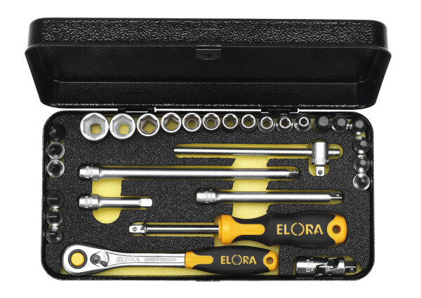 Steckschlüssel-Satz 1/4", 30-teilig 4-14 mm, ELORA-1440-MU