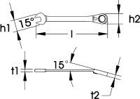 Maulschlüssel mit Hebel-Ringratsche, umschaltbar, ELORA-204-J 12 mm