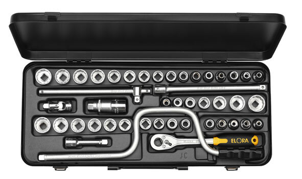 Steckschlüssel-Satz 3/8", Zwölfkant,  43-teilig mm+af+ww, ELORA-870-JCU