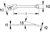 Ringmaulschlüssel extra lang DIN 3113, Form A, ELORA-203-19 mm XL