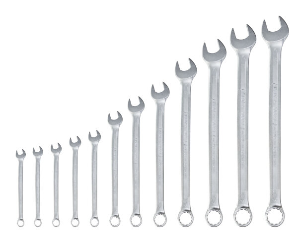Ringmaulschlüssel-Satz XL, 12-teilig 10-32 mm, extra lang DIN 3113, Form A, ELORA-203S 12MXL